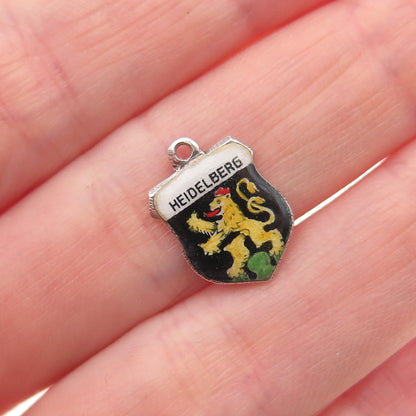 935 Silver Vintage Enamel Heidelberg Germany Mini Charm Pendant