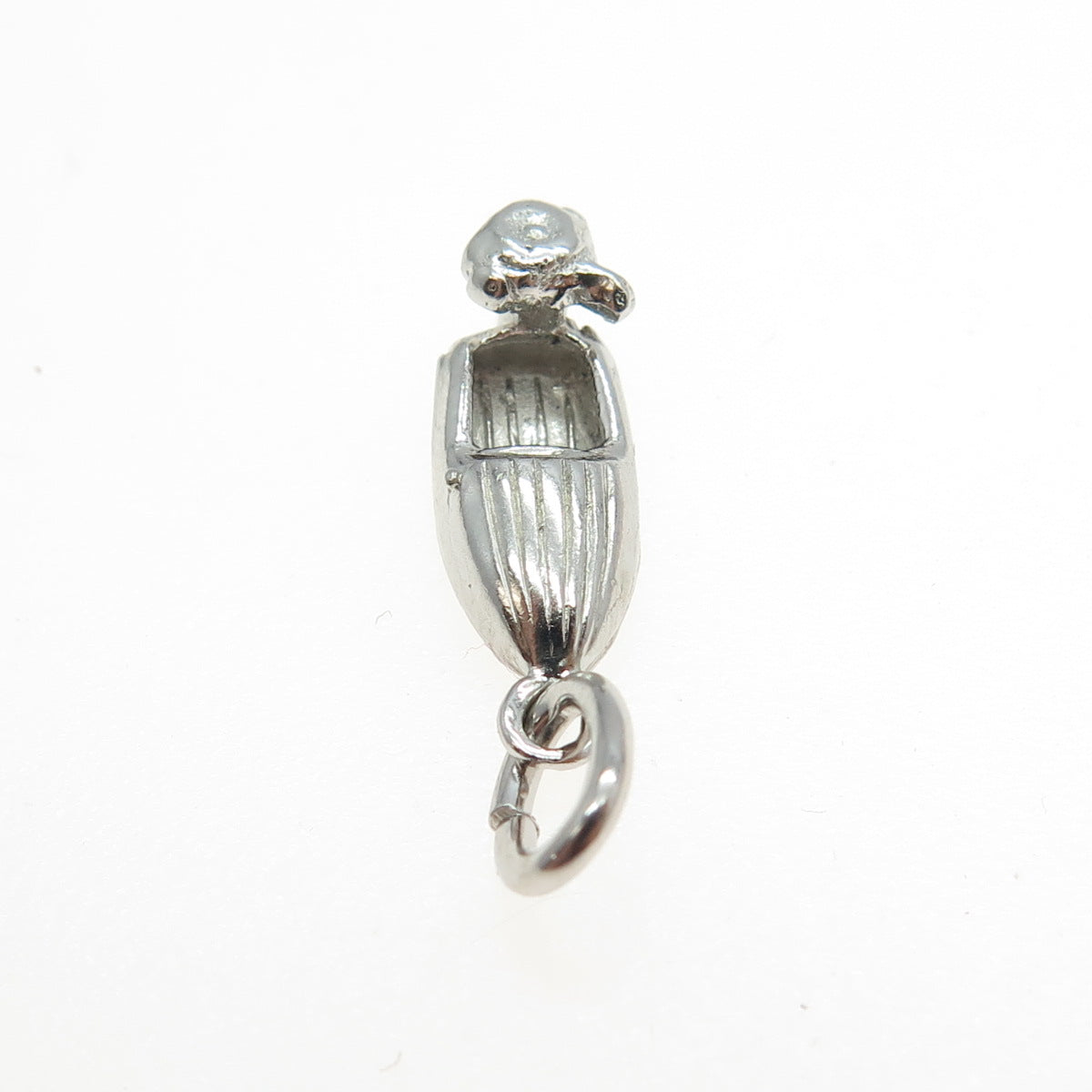 925 Sterling Silver Vintage Motor Boat 3D Charm Pendant