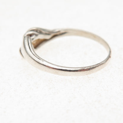 925 Sterling Silver Vintage Modernist Oxidized Ring Size 5.5