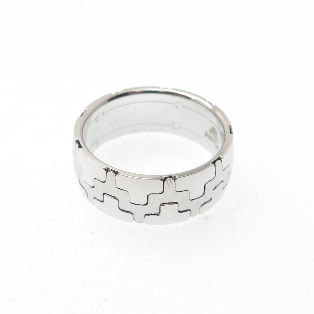 NEOS 925 Sterling Silver Textured Puzzle Band Ring Size 10
