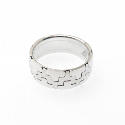 NEOS 925 Sterling Silver Textured Puzzle Band Ring Size 10