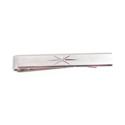 Krementz 925 Sterling Silver Antique Art Deco Starburst Tie Clip