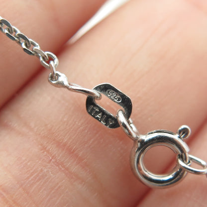 925 Sterling Silver Round-Cut C Z Graduated Drop Cable Chain Necklace 16"