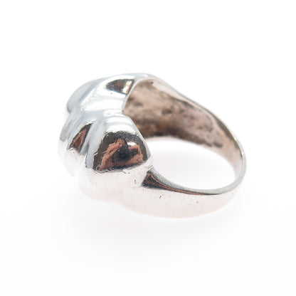 925 Sterling Silver Vintage Modernist Flame Dome Ring Size 7