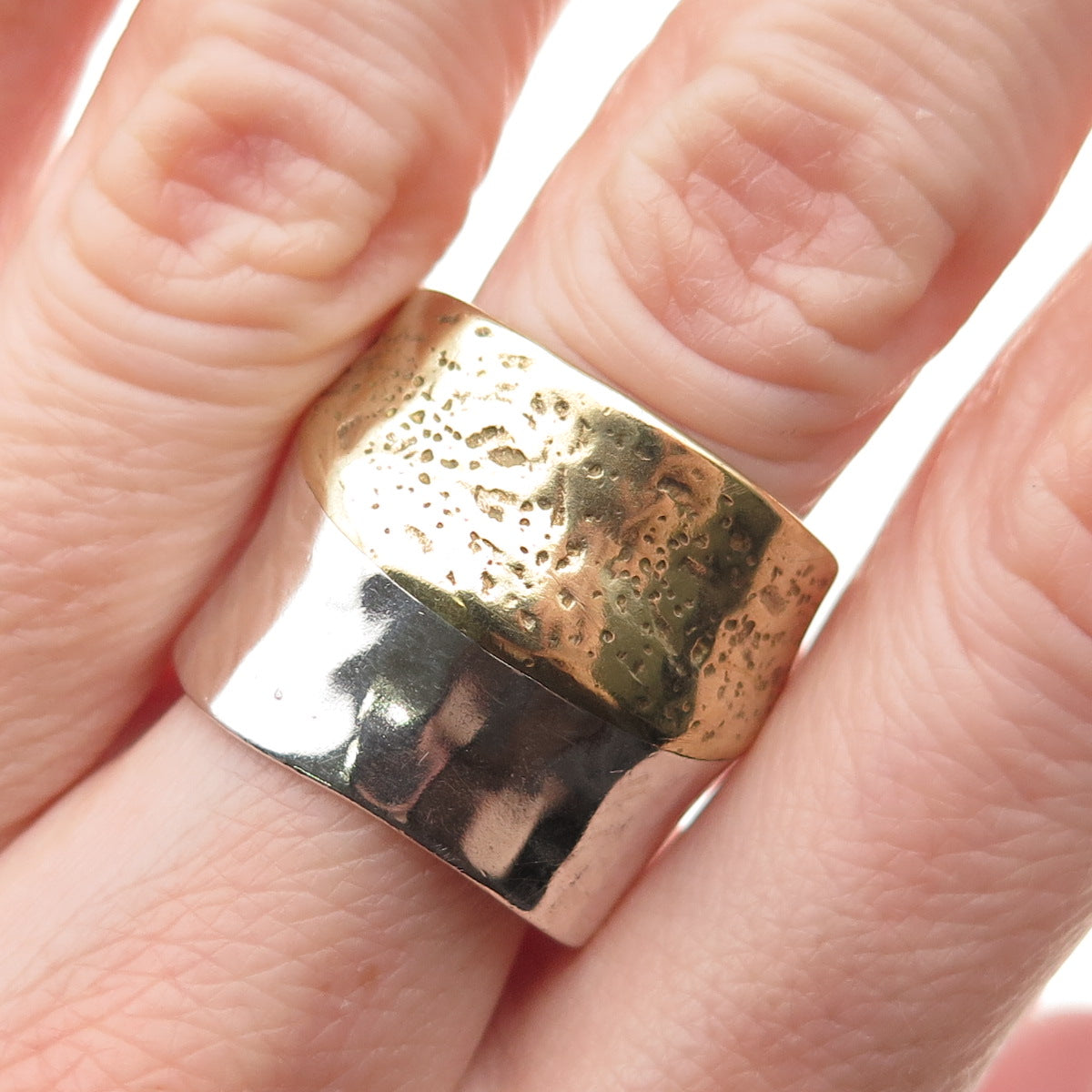 Silpada 925 Sterling Silver 2-Tone Vintage Rain / Shine Ring Size 10.5