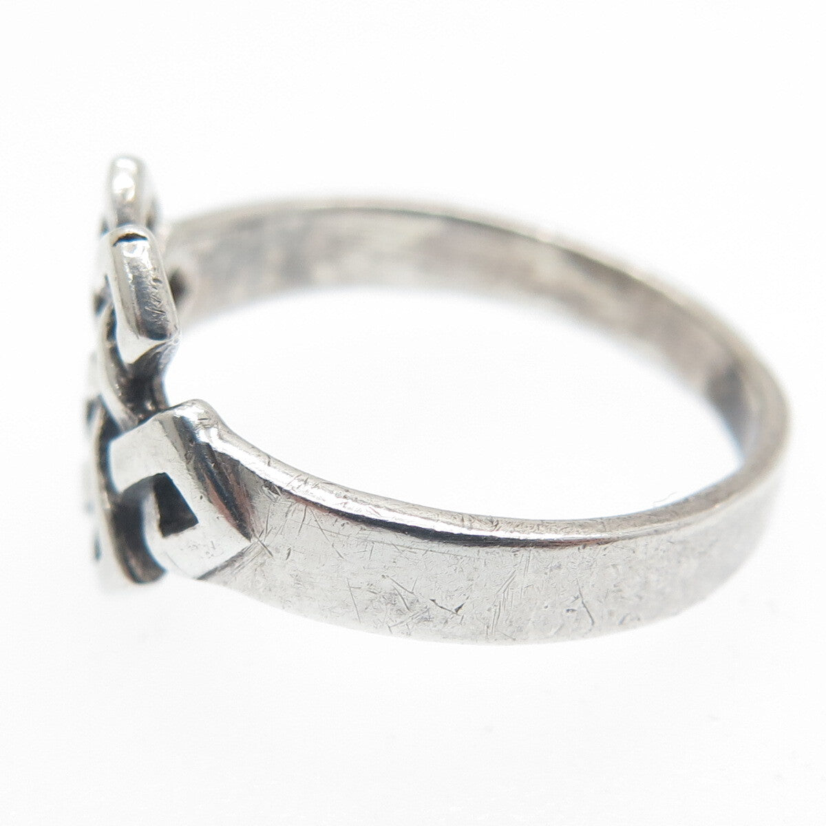 925 Sterling Silver Vintage Celtic Knot Oxidized Ring Size 6
