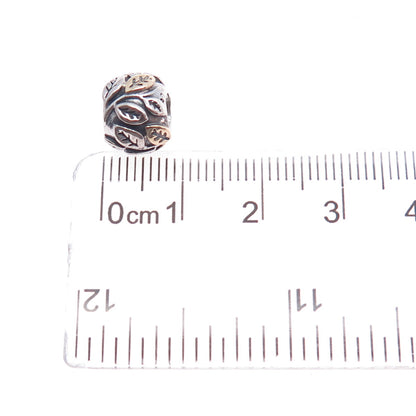 PANDORA 925 Sterling Silver & Gold Tree of Life Slide Bead Charm