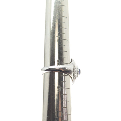 925 Sterling Silver Real Chalcedony Amethyst & White Topaz Ring Size 8.25