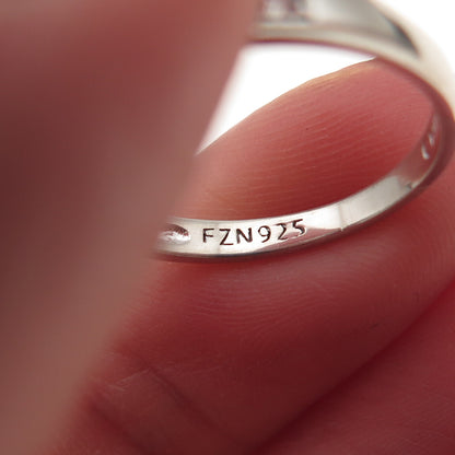 925 Sterling Silver Round-Cut C Z Half Eternity Band Ring Size 7.25