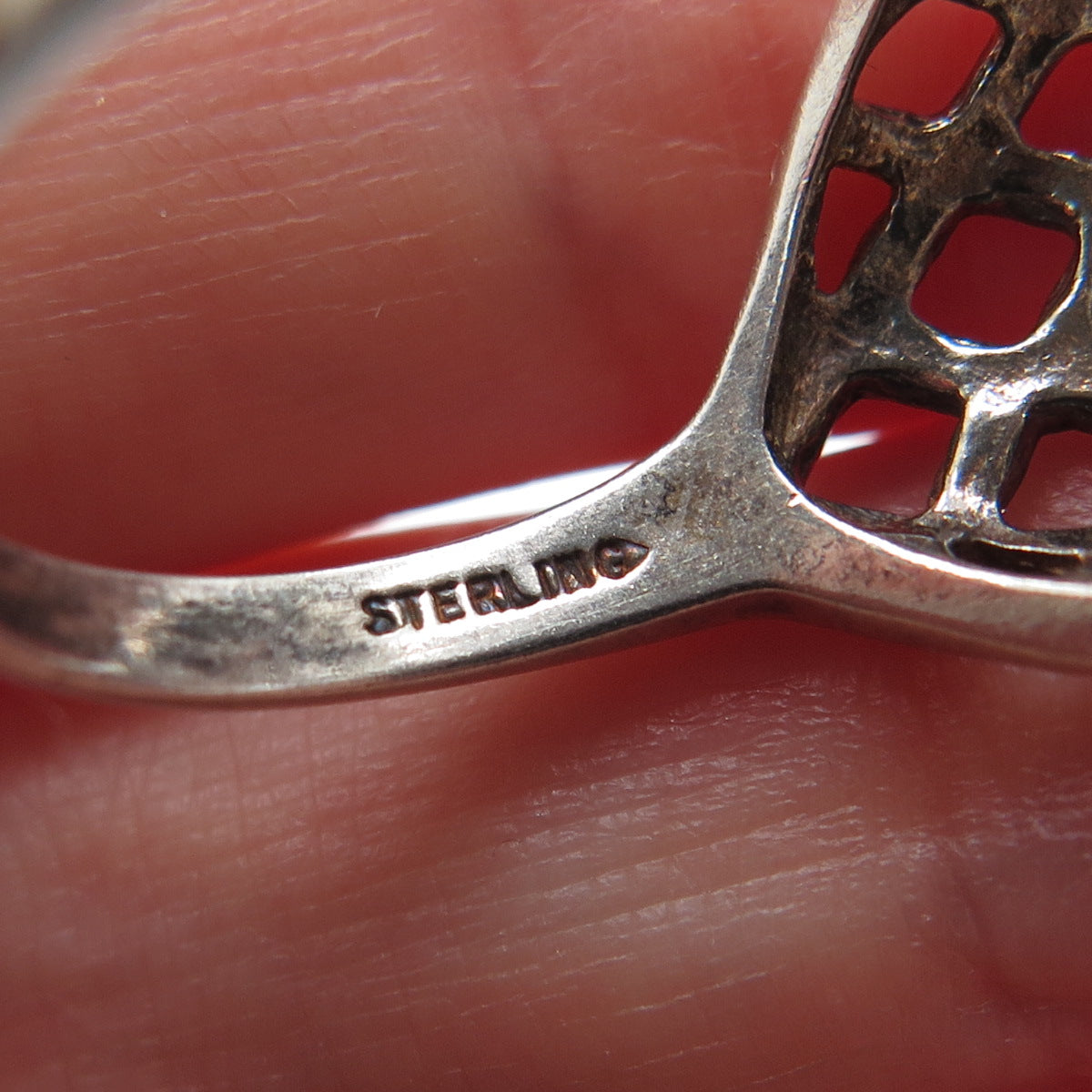 KABANA 925 Sterling Silver Vintage Oval-Cut C Z Woven Oxidized Ring Size 8