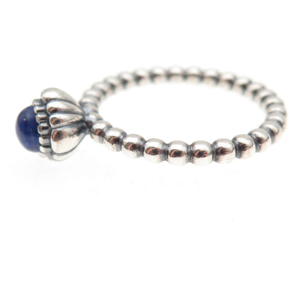 Pandora 925 Sterling Silver Real Lapis September Birthstone Ring Size 7.5