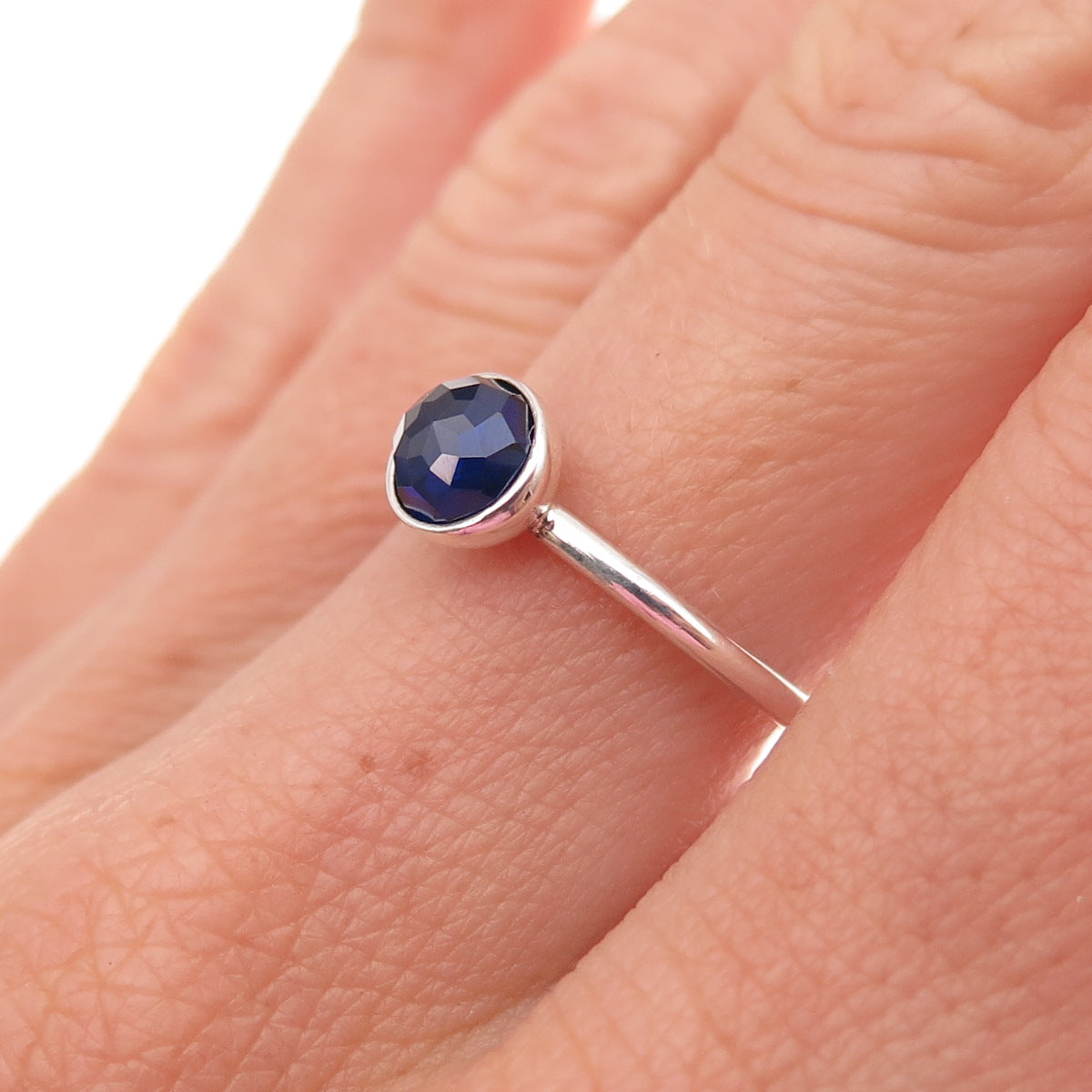 Pandora 925 Sterling Silver Real Sapphire September Birthday Blooms Ring Size 6