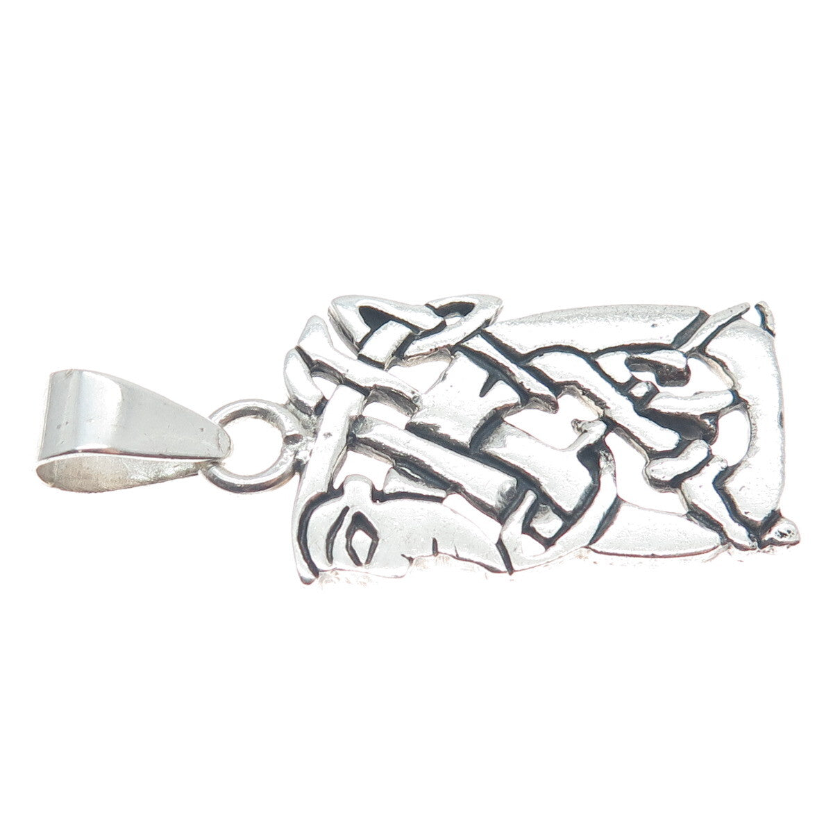 925 Sterling Silver Vintage Celtic Kells Oxidized Pendant