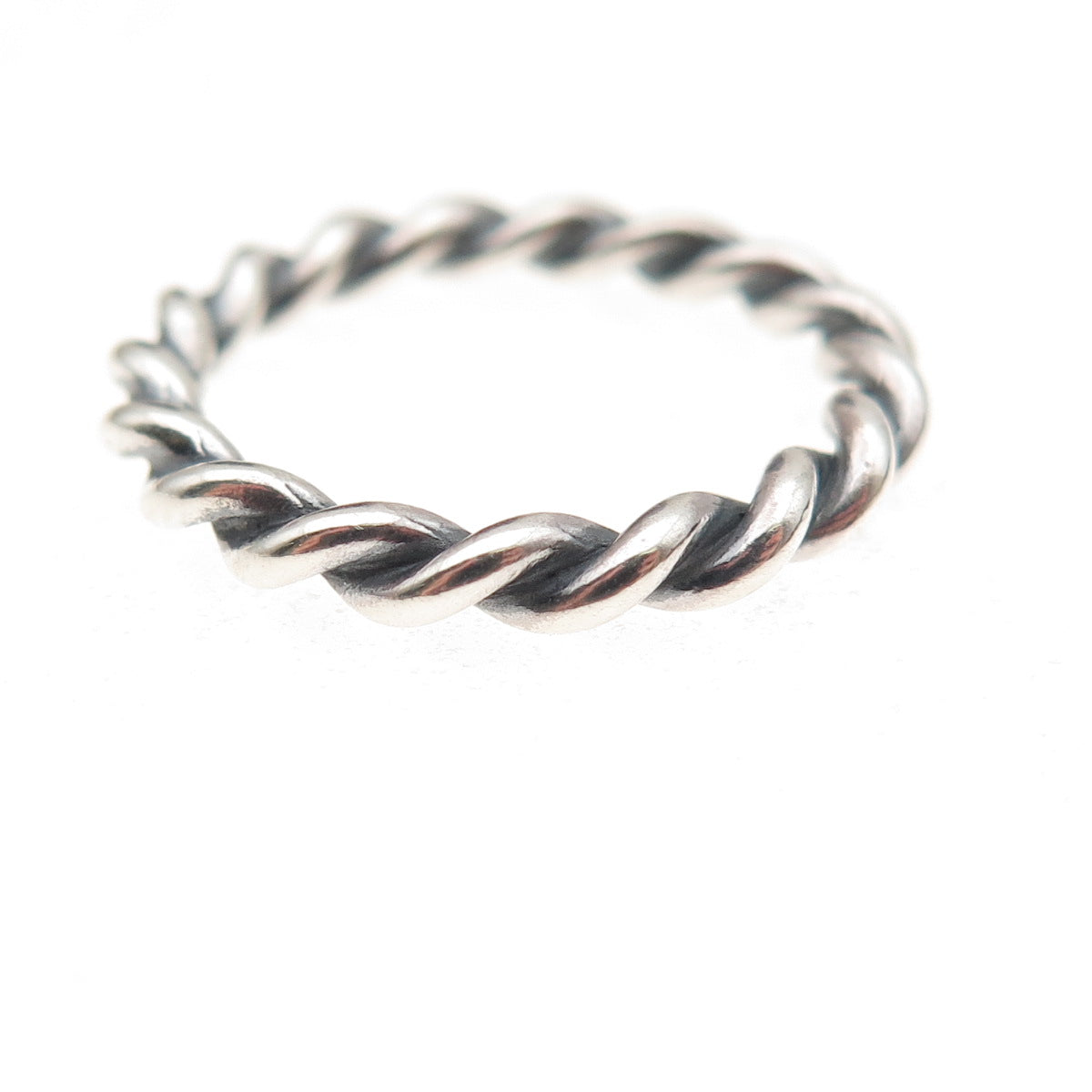 Pandora 925 Sterling Silver Twisted Band Ring Size 6