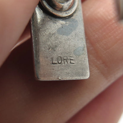 925 Sterling Silver Vintage LORE Elongated Rectangle Cufflinks