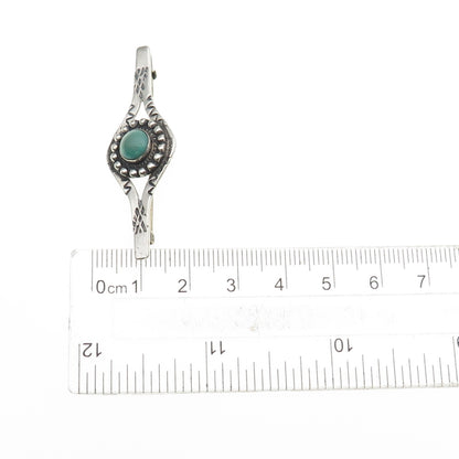 Old Pawn 925 Sterling Silver Vintage Southwestern Turquoise Flower Pin Brooch