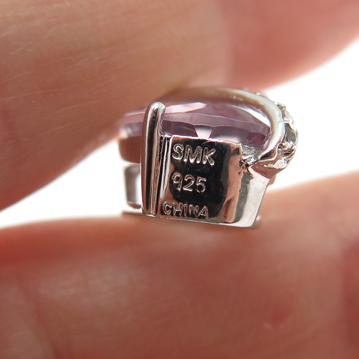 925 Sterling Silver Real Amethyst & White Topaz Dangle Earrings