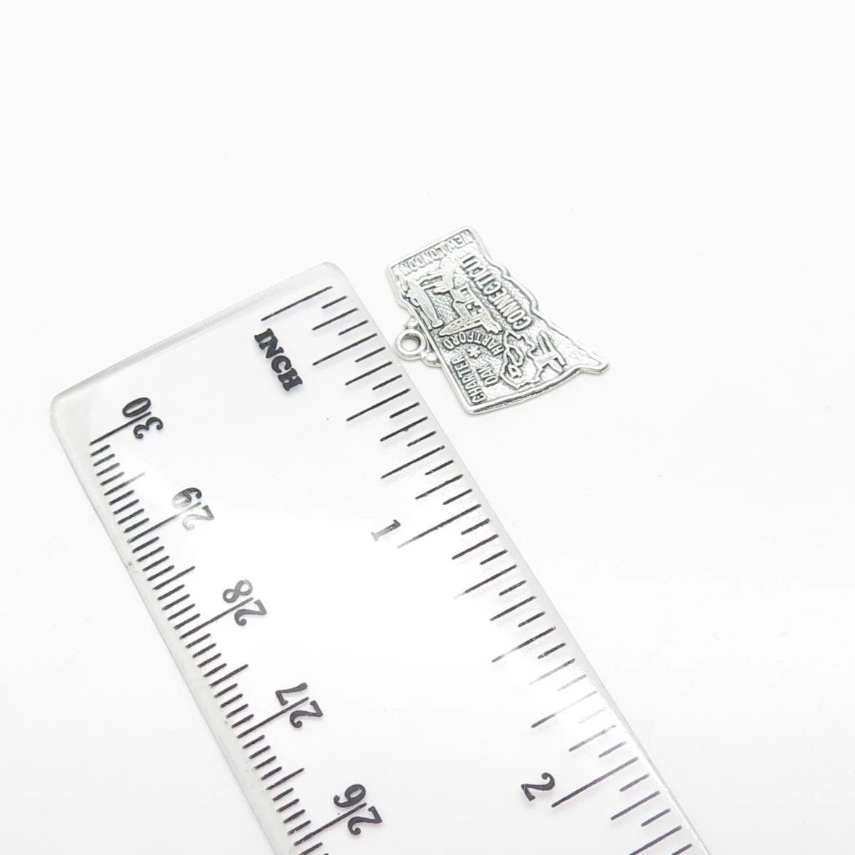 925 Sterling Silver Vintage "Connecticut" State Map Charm Pendant