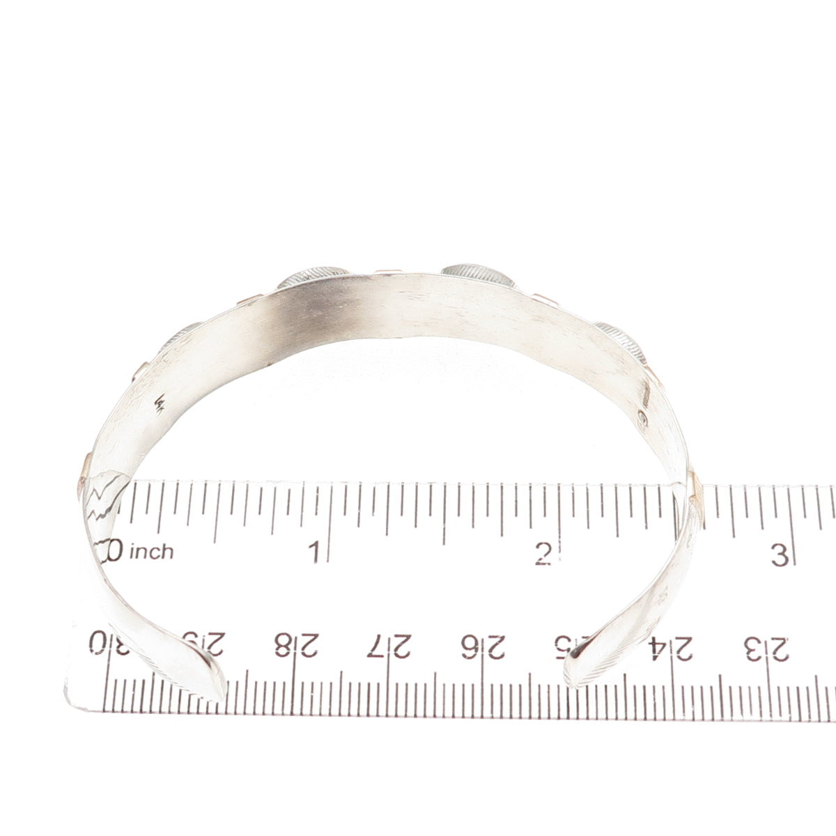 Eldred Seowtewa Old Pawn Sterling 14K Gold Hematite Adjustable Cuff Bracelet 7"