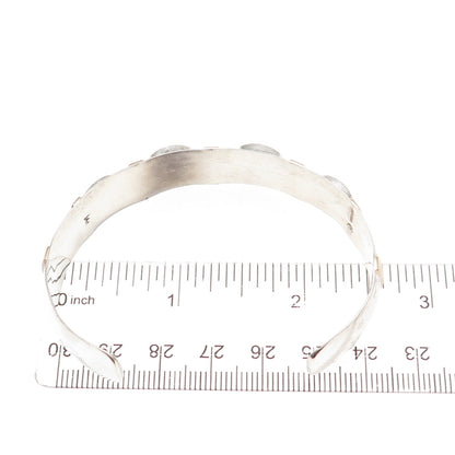 Eldred Seowtewa Old Pawn Sterling 14K Gold Hematite Adjustable Cuff Bracelet 7"
