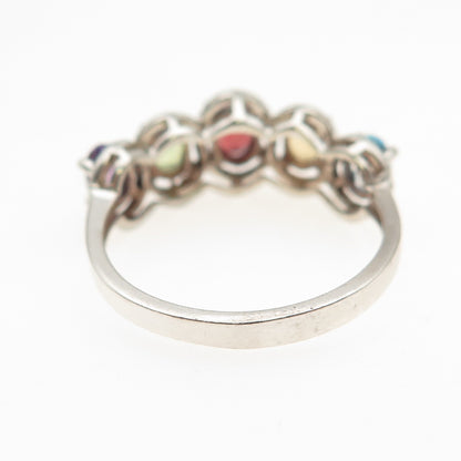 CJC Criterion Sterling Vintage Topaz Amethyst Citrine Peridot Garnet Ring Size 8