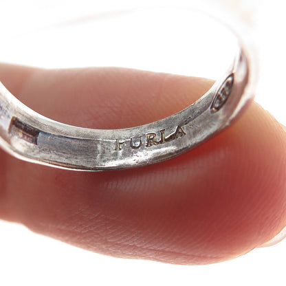 FURLA 925 Sterling Silver Vintage Italy Modernist Heart Dome Ring Size 6.25