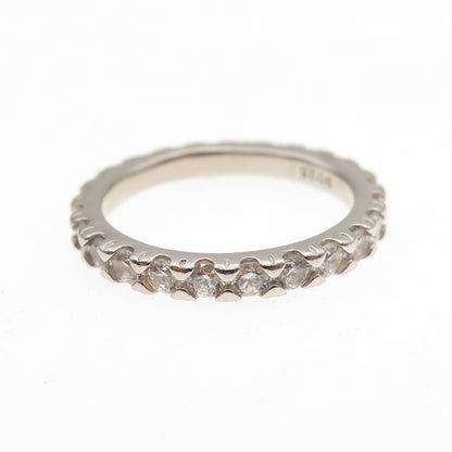 925 Sterling Silver Round-Cut C Z Eternity Band Ring Size 7.25