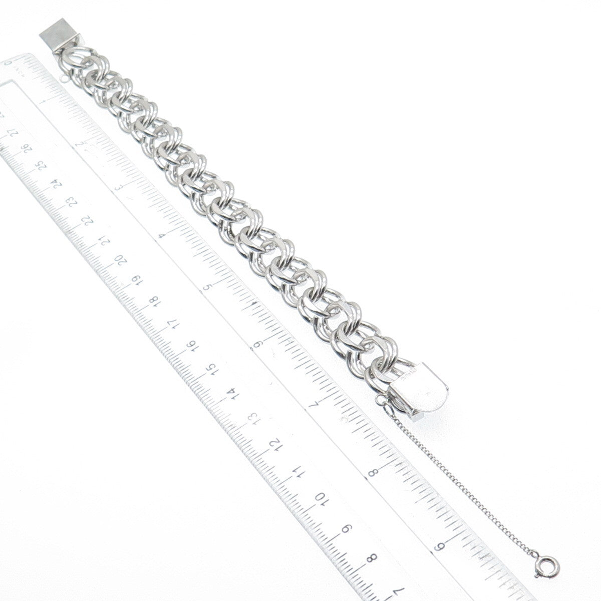 925 Sterling Silver Antique Art Deco Bismark Link Bracelet 7"