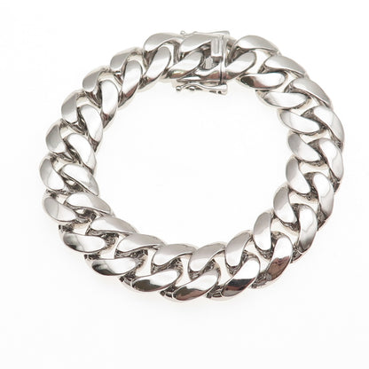 Aminov 925 Sterling Silver Hollow Cuban Link Bracelet 8.25"