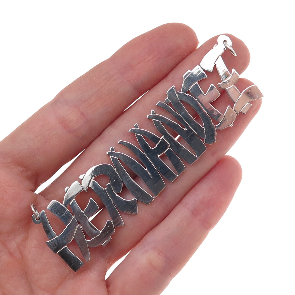 925 Sterling Silver Vintage Hernandez Nameplate Centerpiece Pendant