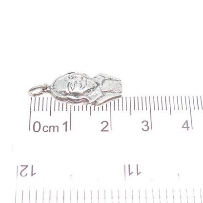 925 Sterling Silver Vintage William Shakespeare Minimalist Charm Pendant