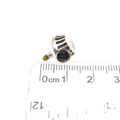 Chamilia 925 Sterling Silver Enamel Birthday Cupcake Slide Bead Charm