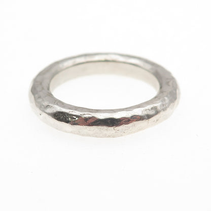 925 Sterling Silver Vintage Hammered Band Ring Size 7.25