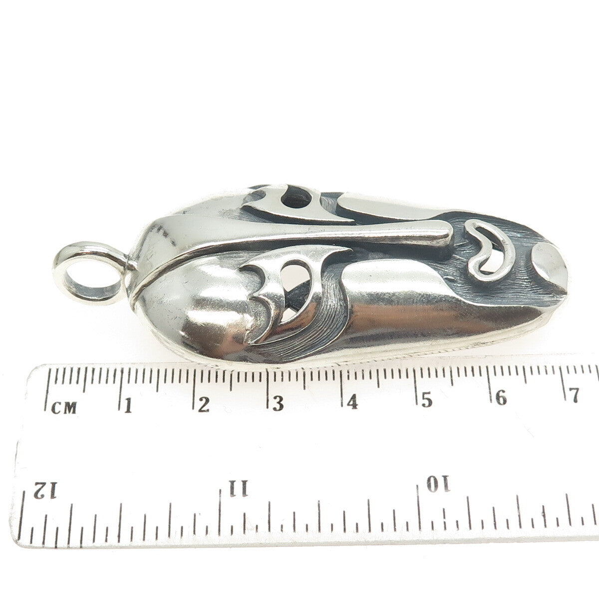 INDUSTRIA ARGENTINA 925 Sterling Silver Vintage Tribal Mask Pendant