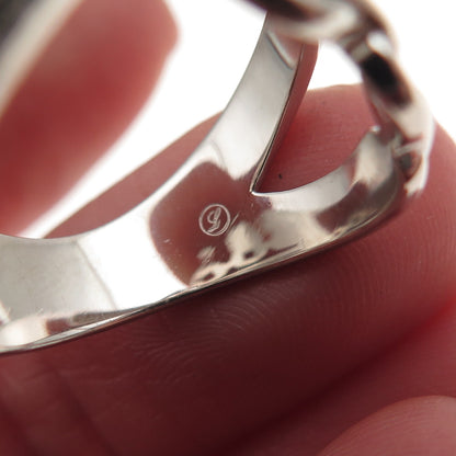925 Sterling Silver Round-Cut C Z Multi-Chain Crisscross Ring Size 8.25
