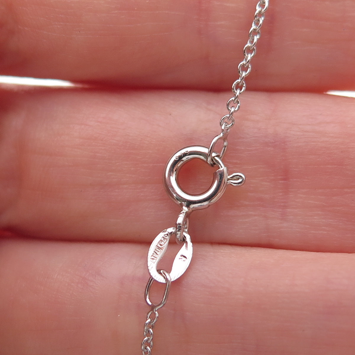 925 Sterling Silver Italy Round-Cut C Z Trinity Cable Chain Necklace 18"