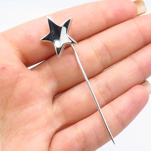 925 Sterling Silver Vintage Star Lapel Pin
