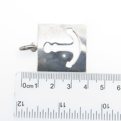 UNOAERRE 800 Silver Vintage Italy Anchor Charm Pendant