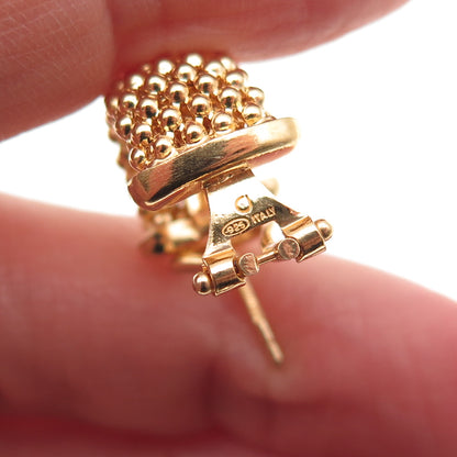 Dasan 925 Sterling Silver Gold Plated Italy Popcorn Link Omega Back Earrings