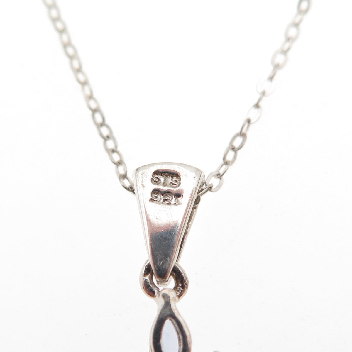 Chuck Clemency 925 Sterling Silver Real Tanzanite Cross Cable Chain Necklace 20"
