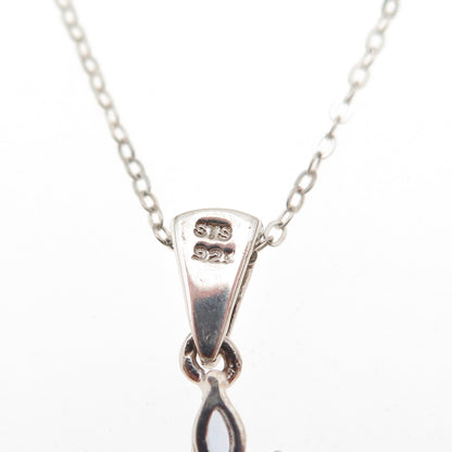 Chuck Clemency 925 Sterling Silver Real Tanzanite Cross Cable Chain Necklace 20"