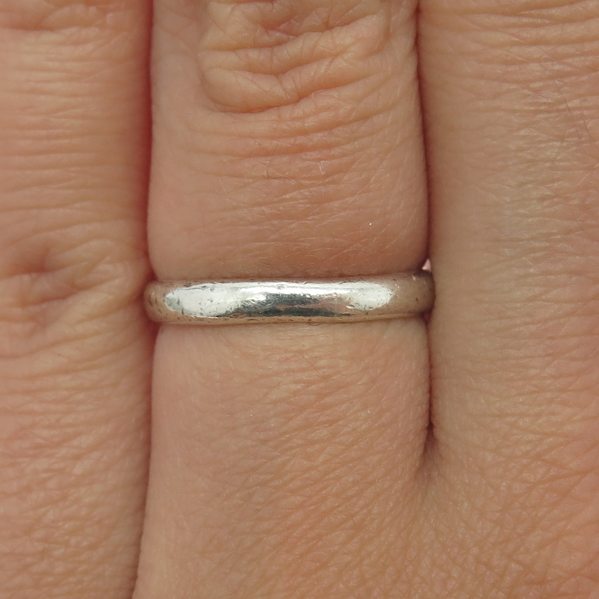 925 Sterling Silver Vintage Classic Wedding Band Ring Size 6