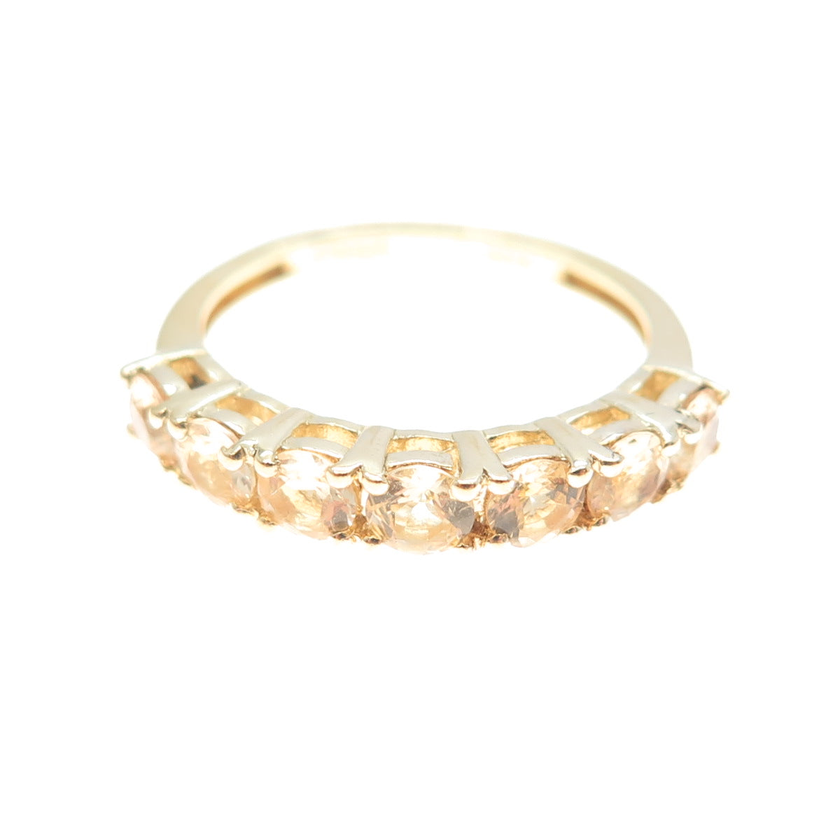 CHUCK CLEMENCY 925 Sterling Silver Gold Plated Real Yellow Topaz Ring Size 6.25