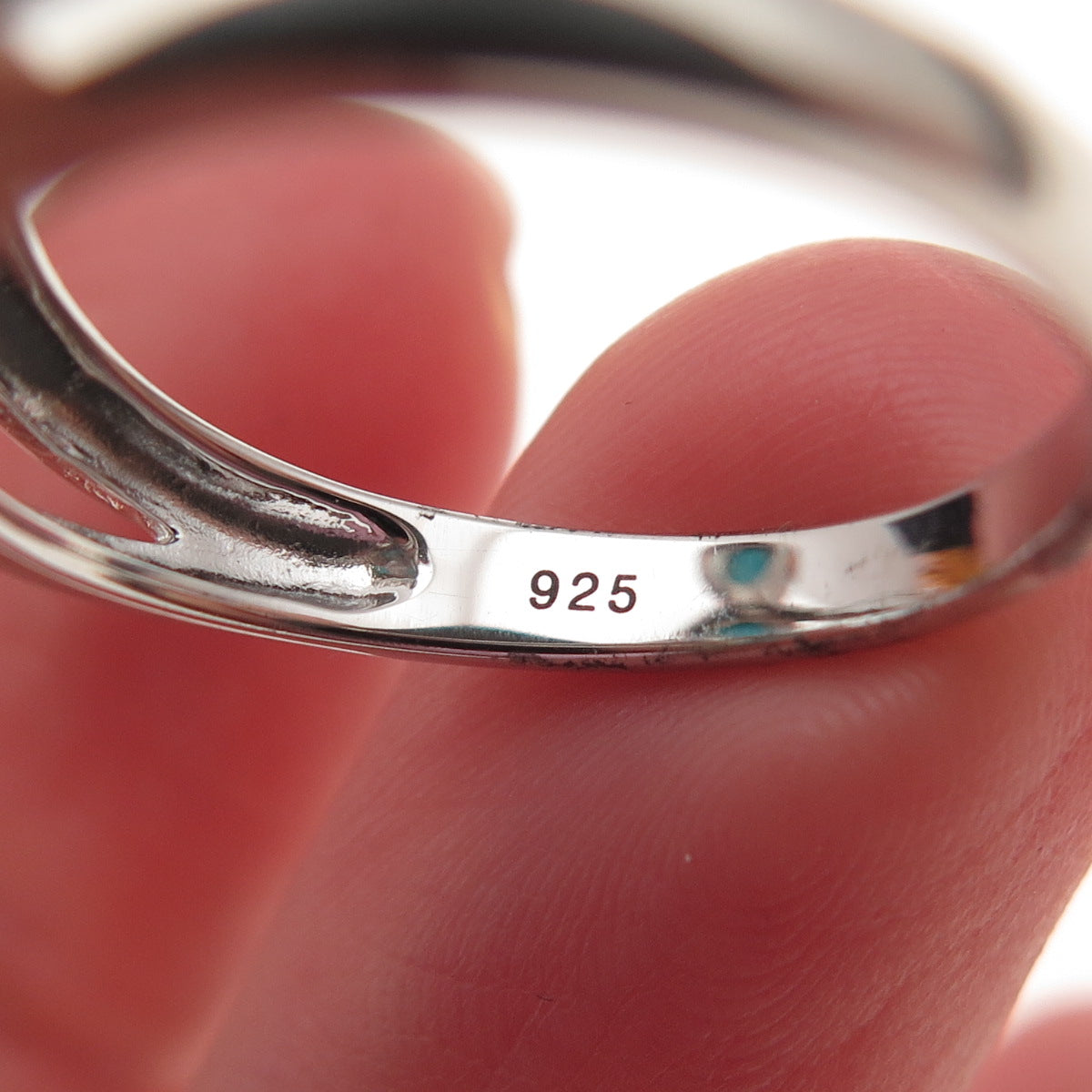 925 Sterling Silver Real Sleeping Beauty Turquoise Bypass Ring Size 8