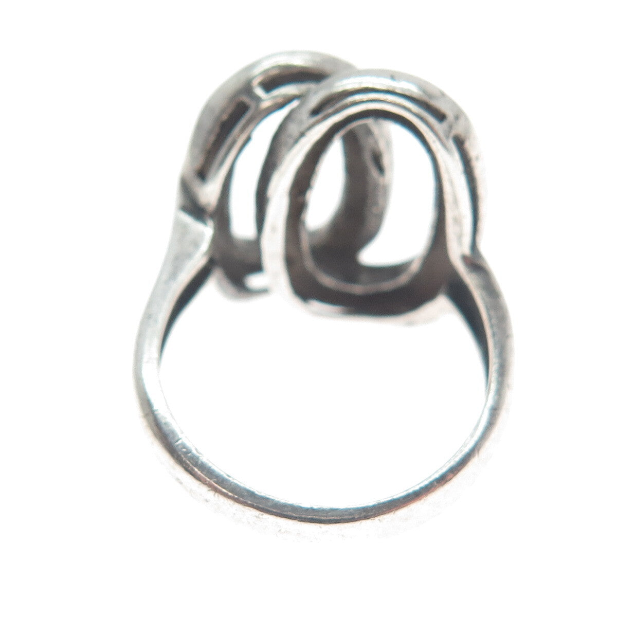HUBERTUS VON SKAL 925 Sterling Silver Vintage Overlap Letter "O" Ring Size 6.5