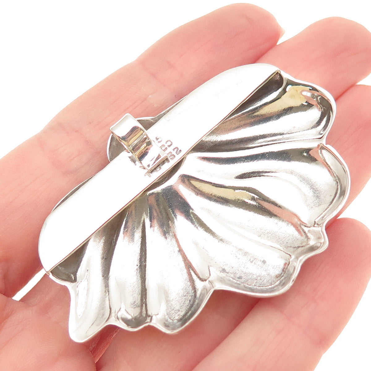 925 Sterling Silver Vintage Mexico Modernist Flower Slide Pendant