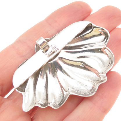 925 Sterling Silver Vintage Mexico Modernist Flower Slide Pendant