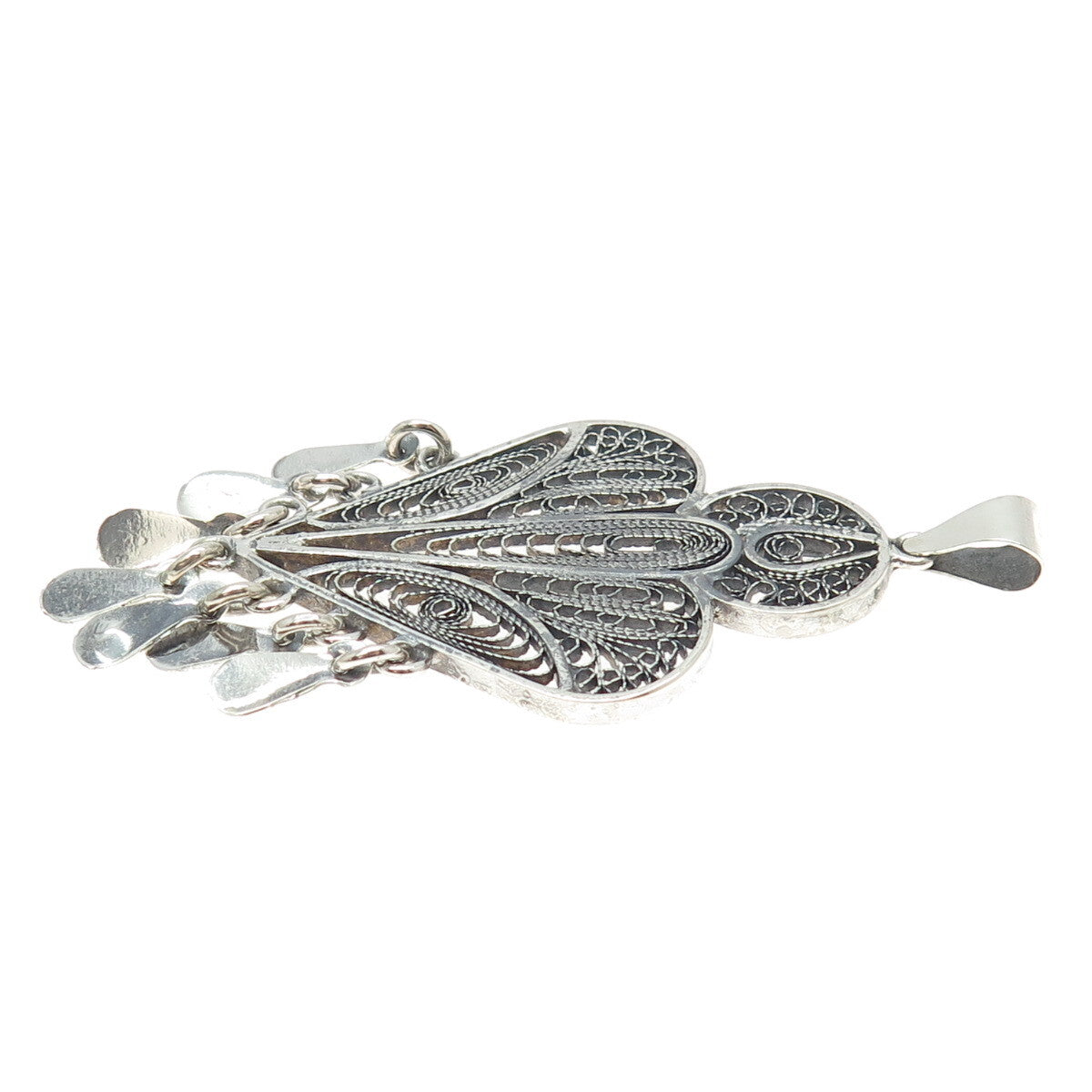 925 Sterling Silver Vintage Filigree Pendant