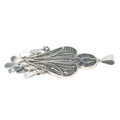 925 Sterling Silver Vintage Filigree Pendant