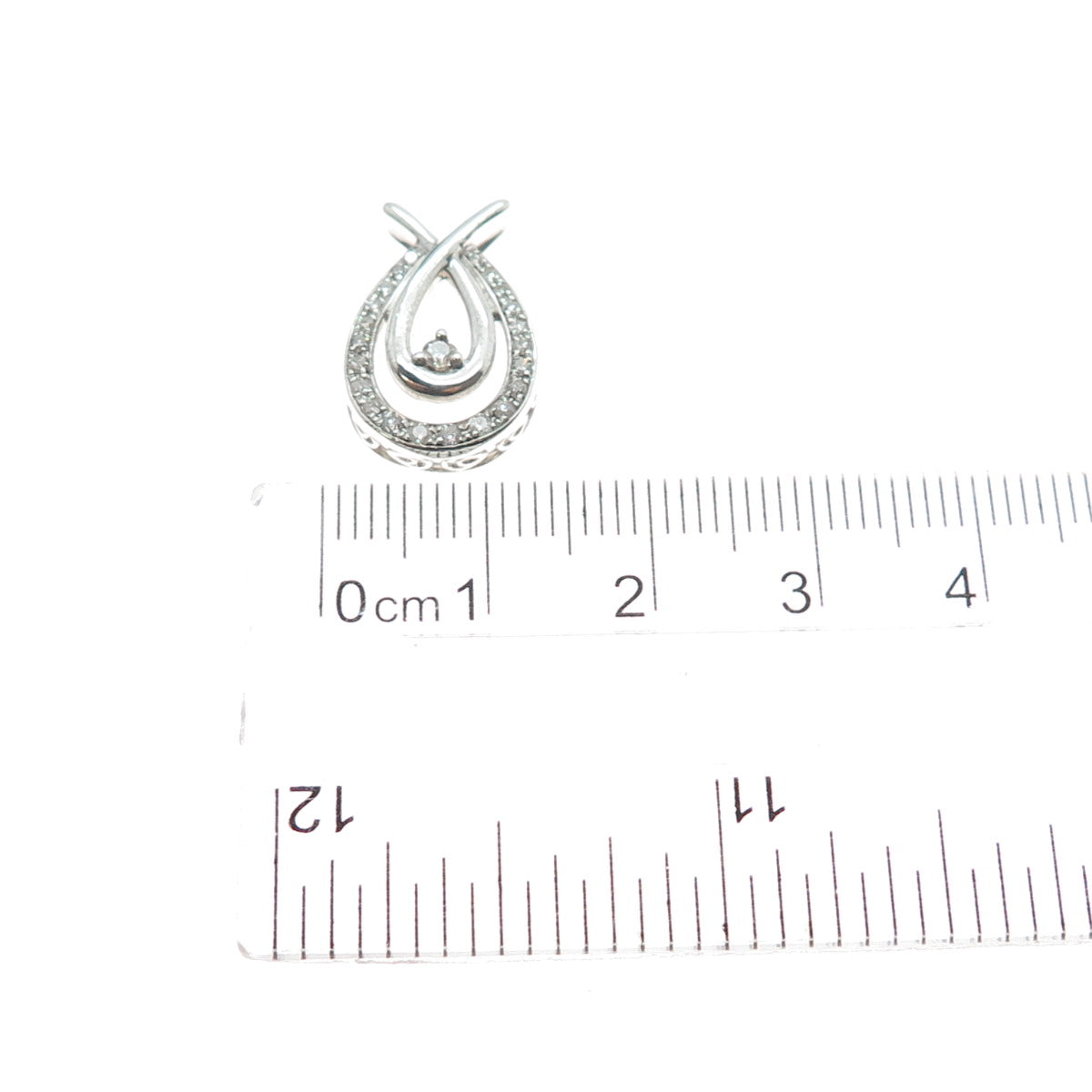 KENDRA SCOTT 925 Sterling Silver Real Round-Cut Diamond Mini Slide Pendant